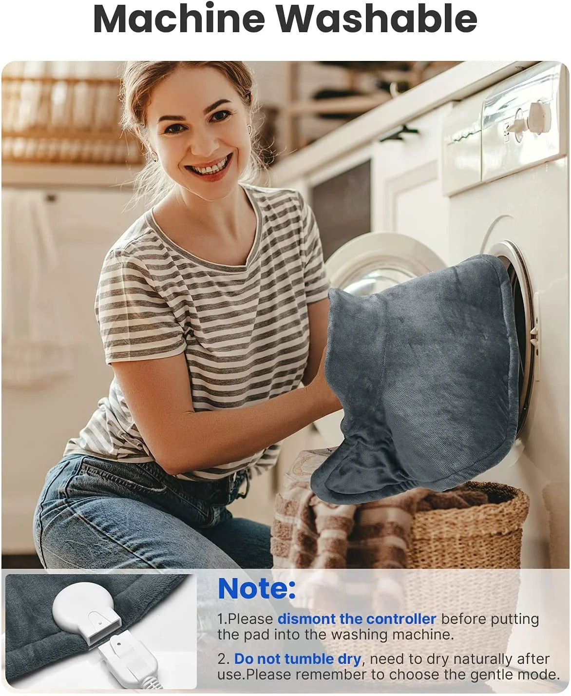 Extra Large Heating Pad for Shoulders Neck and Back, 9 Temperature Settings, FSA HSA Eligible, 19"X 24", Birthday Christmas Gifts for Women Men - Gray