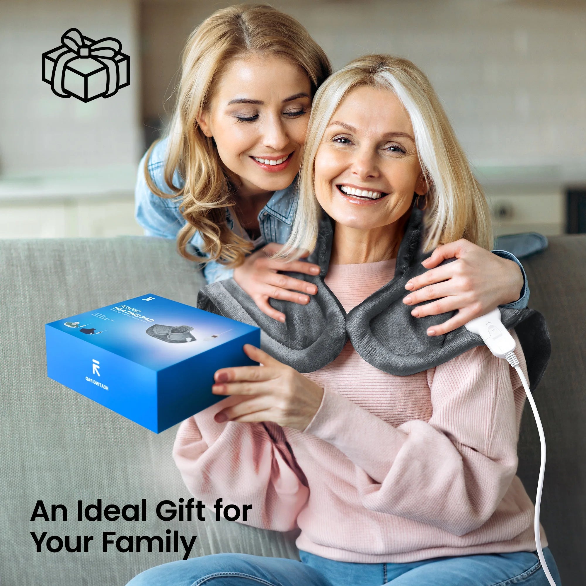 Extra Large Heating Pad for Shoulders Neck and Back, 9 Temperature Settings, FSA HSA Eligible, 19"X 24", Birthday Christmas Gifts for Women Men - Gray