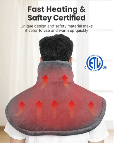 Extra Large Heating Pad for Shoulders Neck and Back, 9 Temperature Settings, FSA HSA Eligible, 19"X 24", Birthday Christmas Gifts for Women Men - Gray