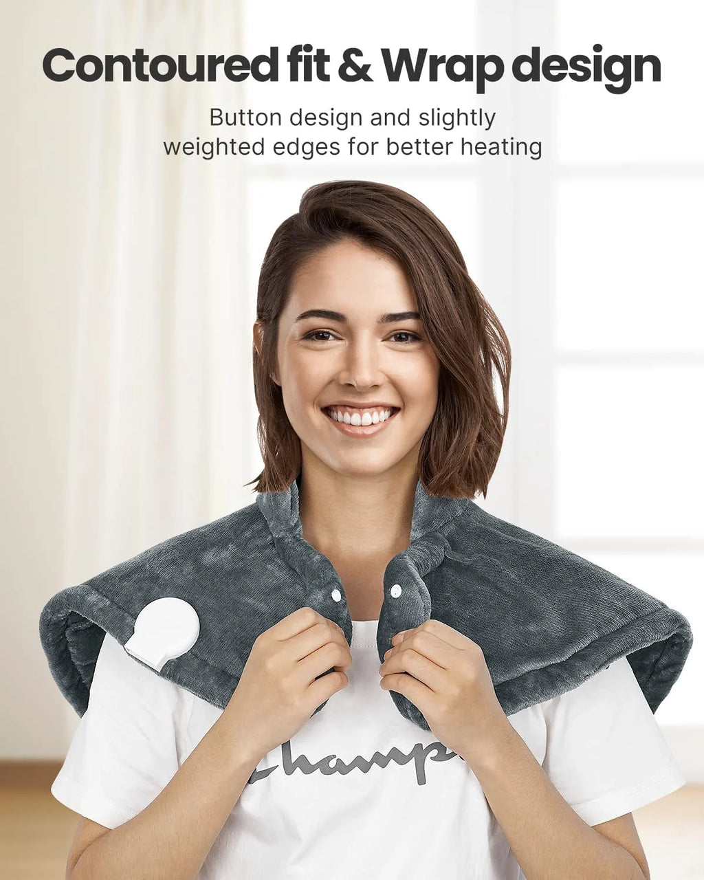 Extra Large Heating Pad for Shoulders Neck and Back, 9 Temperature Settings, FSA HSA Eligible, 19"X 24", Birthday Christmas Gifts for Women Men - Gray