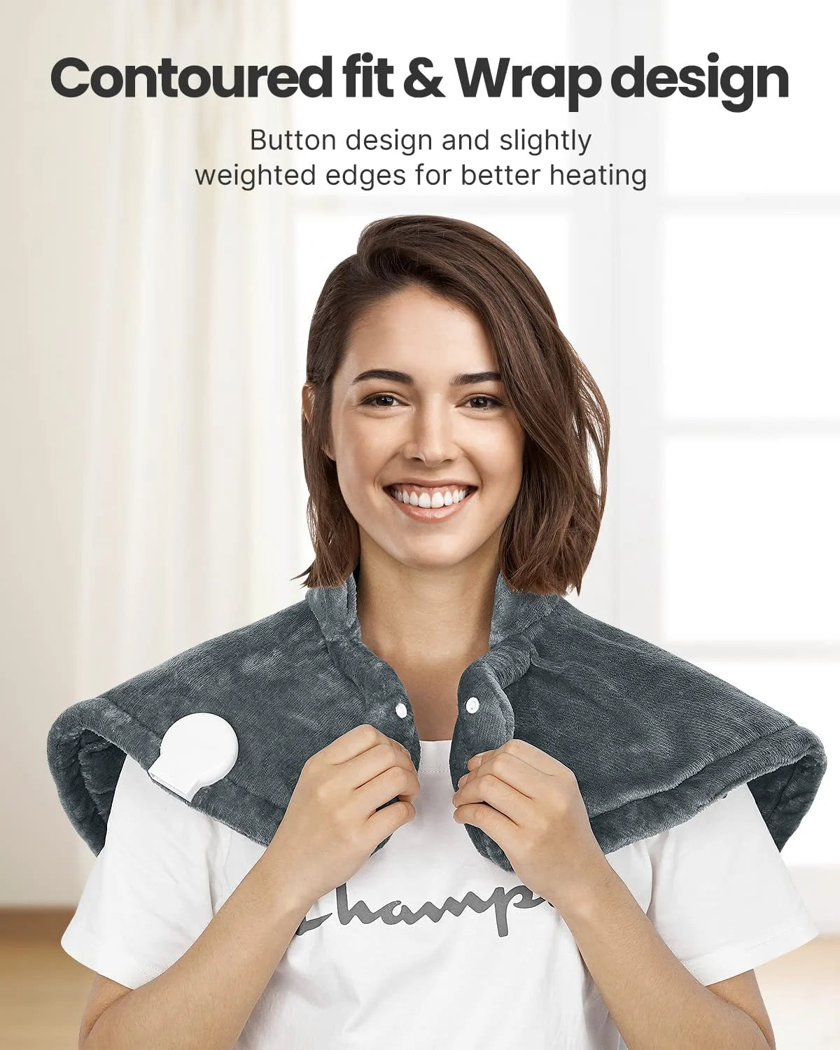 Extra Large Heating Pad for Shoulders Neck and Back, 9 Temperature Settings, FSA HSA Eligible, 19"X 24", Birthday Christmas Gifts for Women Men - Gray